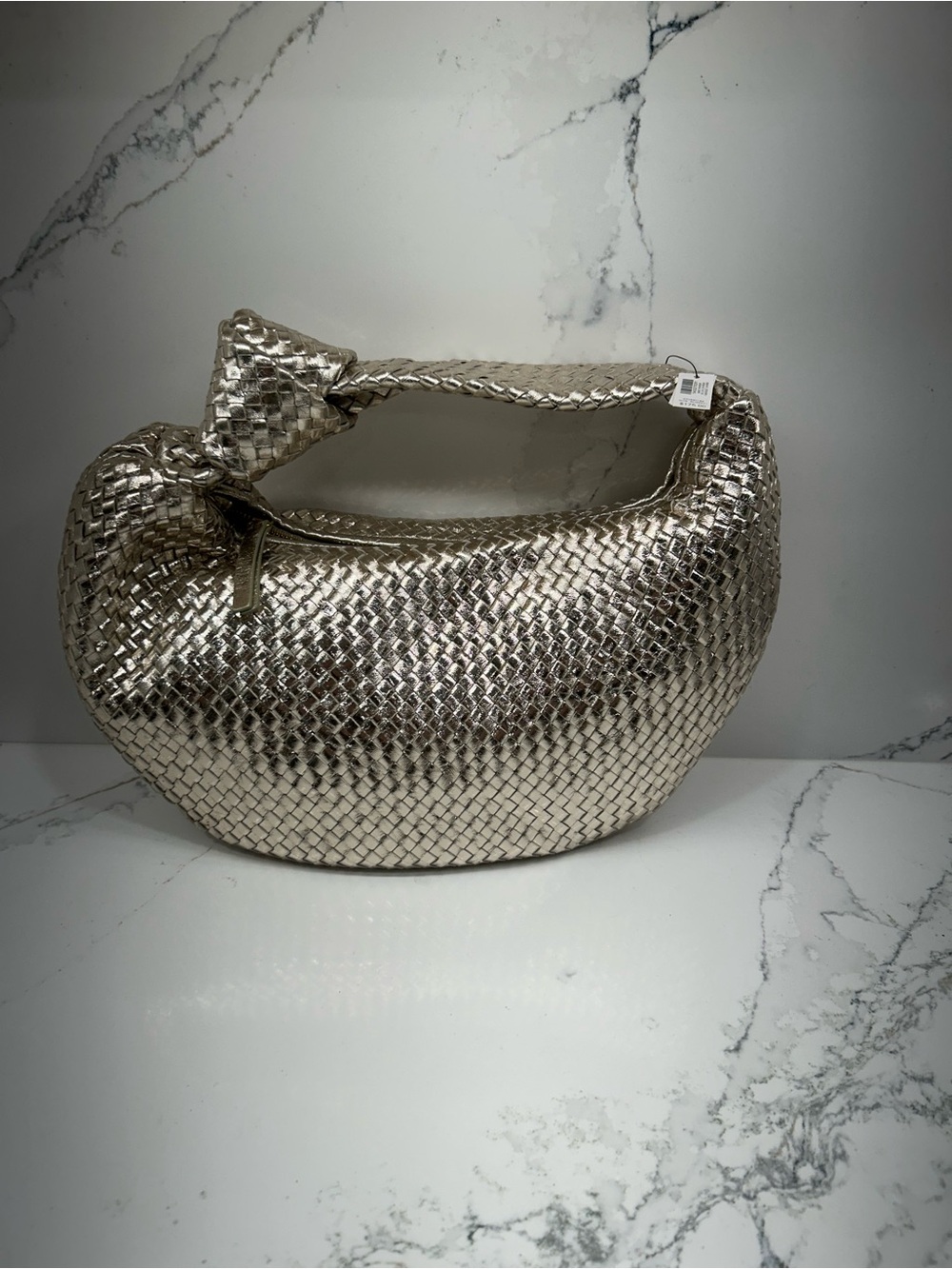 White House Black Market 
Silver Woven Hobo Bag 
Designer-Inspired